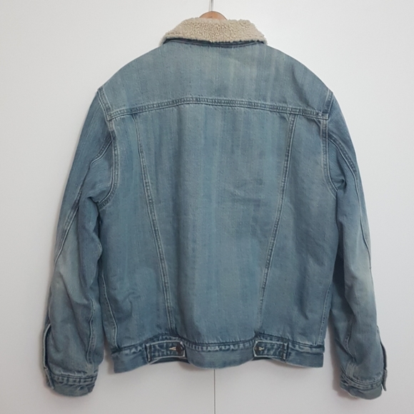 Vintage Sherpa Lined Denim Trucker Jacket - Picture 7 of 7